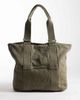 Weekday Weekday large canvas tote bag in washed khaki-Green - 1