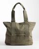 Weekday Weekday large canvas tote bag in washed khaki-Green - 4