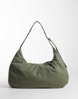Weekday Weekday large nylon tote in khaki green