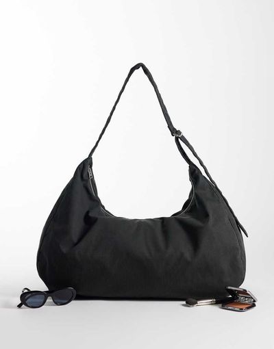 Weekday Weekday large ripstop tote bag in washed black