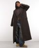 Weekday Weekday Logan wool blend oversized coat in dark brown melange - 1