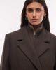 Weekday Weekday Logan wool blend oversized coat in dark brown melange - 3