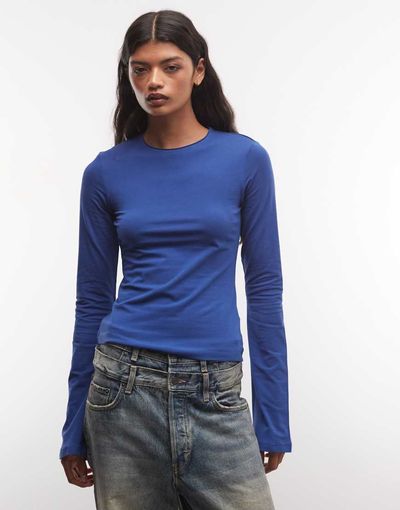 Weekday Weekday long sleeve top in blue