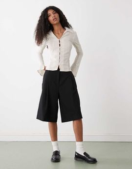 Weekday Weekday longline suiting shorts in black