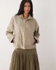 Weekday Weekday loose funnel neck jacket in beige-Brown - 1