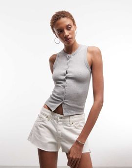 Weekday Weekday low rise denim micro shorts in dirty white