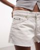 Weekday Weekday low rise denim micro shorts in dirty white - 3