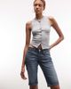 Weekday Weekday low rise slim fit denim shorts in faded blue - 1