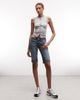 Weekday Weekday low rise slim fit denim shorts in faded blue - 2