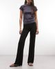Weekday Weekday low rise waistband detail bootcut pants in black - 1