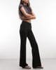 Weekday Weekday low rise waistband detail bootcut pants in black - 2