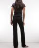 Weekday Weekday low rise waistband detail bootcut pants in black - 3