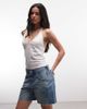 Weekday Weekday low waist baggy denim shorts with twisted front seam in blue wash - 2