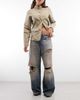 Weekday Weekday low waist baggy wide leg jeans with distressed details in blue with pink tint - 1