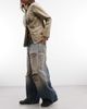 Weekday Weekday low waist baggy wide leg jeans with distressed details in blue with pink tint - 2