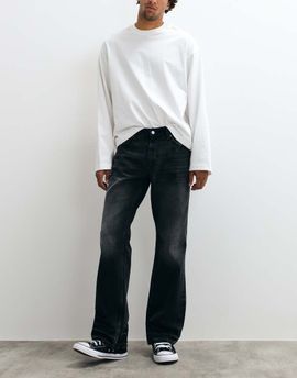 Weekday Weekday low waist straight leg bootcut jeans in black