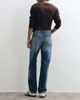 Weekday Weekday low waist straight leg jeans in faded blue wash - 2