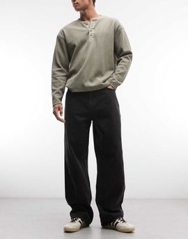 Weekday Weekday Mars loose fit straight leg jeans in tuned black