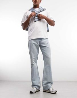 Weekday Weekday Mercury relaxed bootcut flare jeans in light blue
