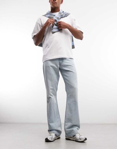 Weekday Weekday Mercury relaxed bootcut flare jeans in light blue