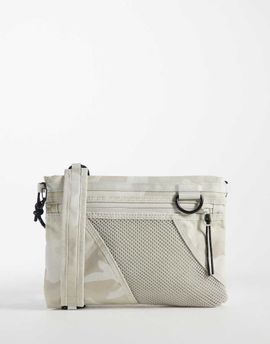 Weekday Weekday mini cross body hiking bag with mesh detailing in camo print-Multi