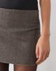 Weekday Weekday mini skirt with raw edges in dark mole herringbone - part of a set-Brown - 3