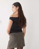 Weekday Weekday mini skirt with raw edges in dark mole herringbone - part of a set-Brown - 4