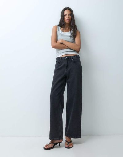 Weekday Weekday Missy low waist baggy fit jeans in black wash