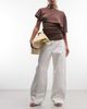 Weekday Weekday Missy low waist loose fit jeans in off white - 1