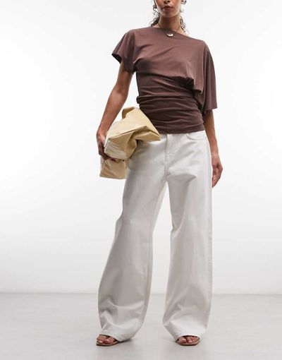 Weekday Weekday Missy low waist loose fit jeans in off white