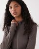 Weekday Weekday mock neck zip through long sleeve top in washed gray - 3