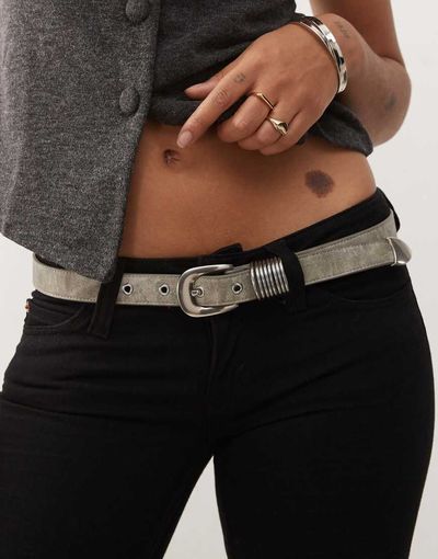 Weekday Weekday multi D-ring belt in mole-Brown