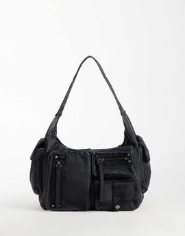 Weekday Weekday multi pocket shoulder bag in washed black