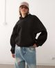 Weekday Weekday oversized hoodie in black in scuba-style fabric - 1