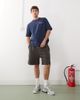 Weekday Weekday oversized jersey shorts in dark mole-Gray - 1