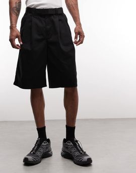 Weekday Weekday oversized long chino shorts in black