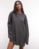 Weekday Weekday oversized long sleeve t-shirt dress in charcoal - exclusive to ASOS-Gray - 2