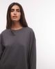 Weekday Weekday oversized long sleeve t-shirt dress in charcoal - exclusive to ASOS-Gray - 3