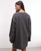 Weekday Weekday oversized long sleeve t-shirt dress in charcoal - exclusive to ASOS-Gray - 4