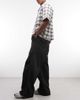 Weekday Weekday oversized parachute pants in washed black - 3