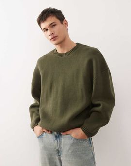 Weekday Weekday oversized sweater in khaki green
