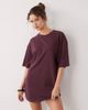 Weekday Weekday oversized T-shirt dress in burgundy exclusive to ASOS-Red - 2
