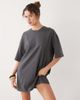 Weekday Weekday oversized T-shirt dress in charcoal exclusive to ASOS-Gray - 4