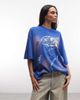 Weekday Weekday oversized t-shirt with spray graphic print in washed blue - 1