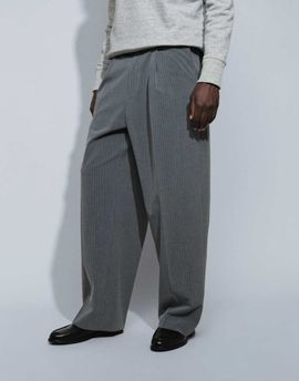 Weekday Weekday oversized tailored pants in gray pinstripes