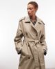 Weekday Weekday oversized trench coat in beige-Brown - 3