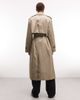 Weekday Weekday oversized trench coat in beige-Brown - 4