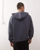 Weekday Weekday oversized zip through hoodie in navy - 3