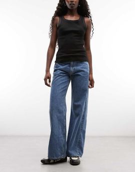 Weekday Weekday Paz mid waist wide leg jeans in blue