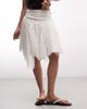 Weekday Weekday pleated asymmetric cut midi skirt in off-white - 2